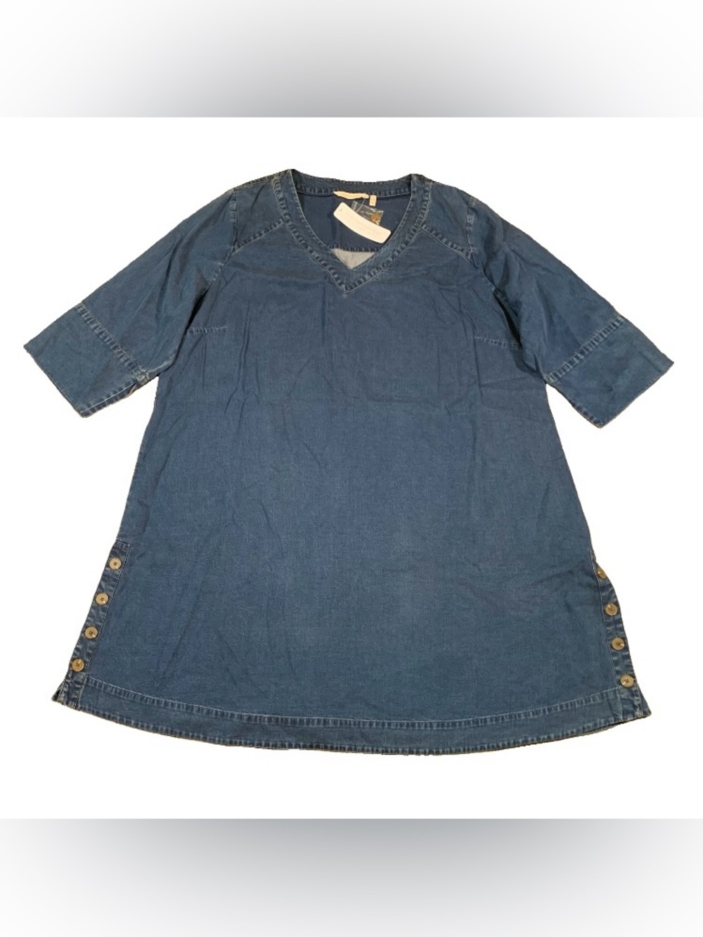 SOFT SURROUNDINGS Positano Getaway Chambray Denim Dress 3X Coastal Vacation